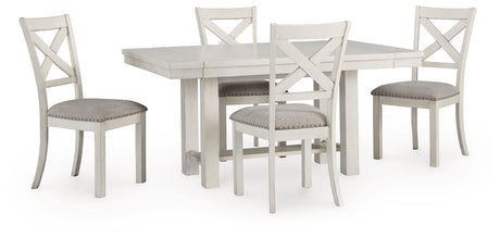 Robbinsdale Dining Table and 8 Chairs in Antique White by Ashley at Eve Furniture