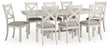 Robbinsdale Dining Table and 8 Chairs in Antique White by Ashley at Eve Furniture