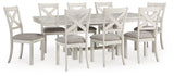 Robbinsdale Dining Table and 8 Chairs in Antique White by Ashley at Eve Furniture