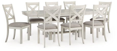 Robbinsdale Dining Table and 8 Chairs in Antique White by Ashley at Eve Furniture