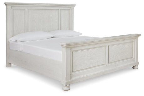 Robbinsdale Antique White Queen Panel Bed by Ashley at Eve Furniture