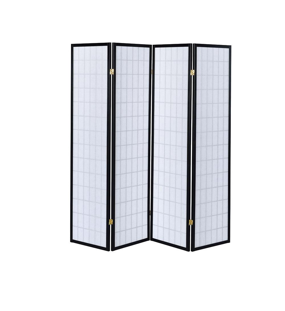 Roberto 4-Panel Folding Screen Black/White