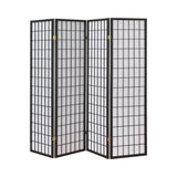 Roberto 4-Panel Folding Screen Dark Gray/White