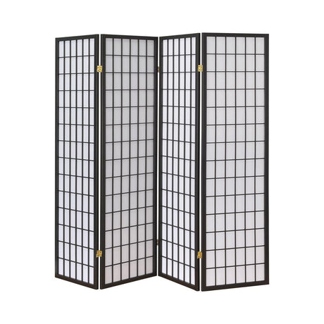 Roberto 4-Panel Folding Screen Dark Gray/White