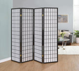 Roberto 4-Panel Folding Screen Dark Gray/White