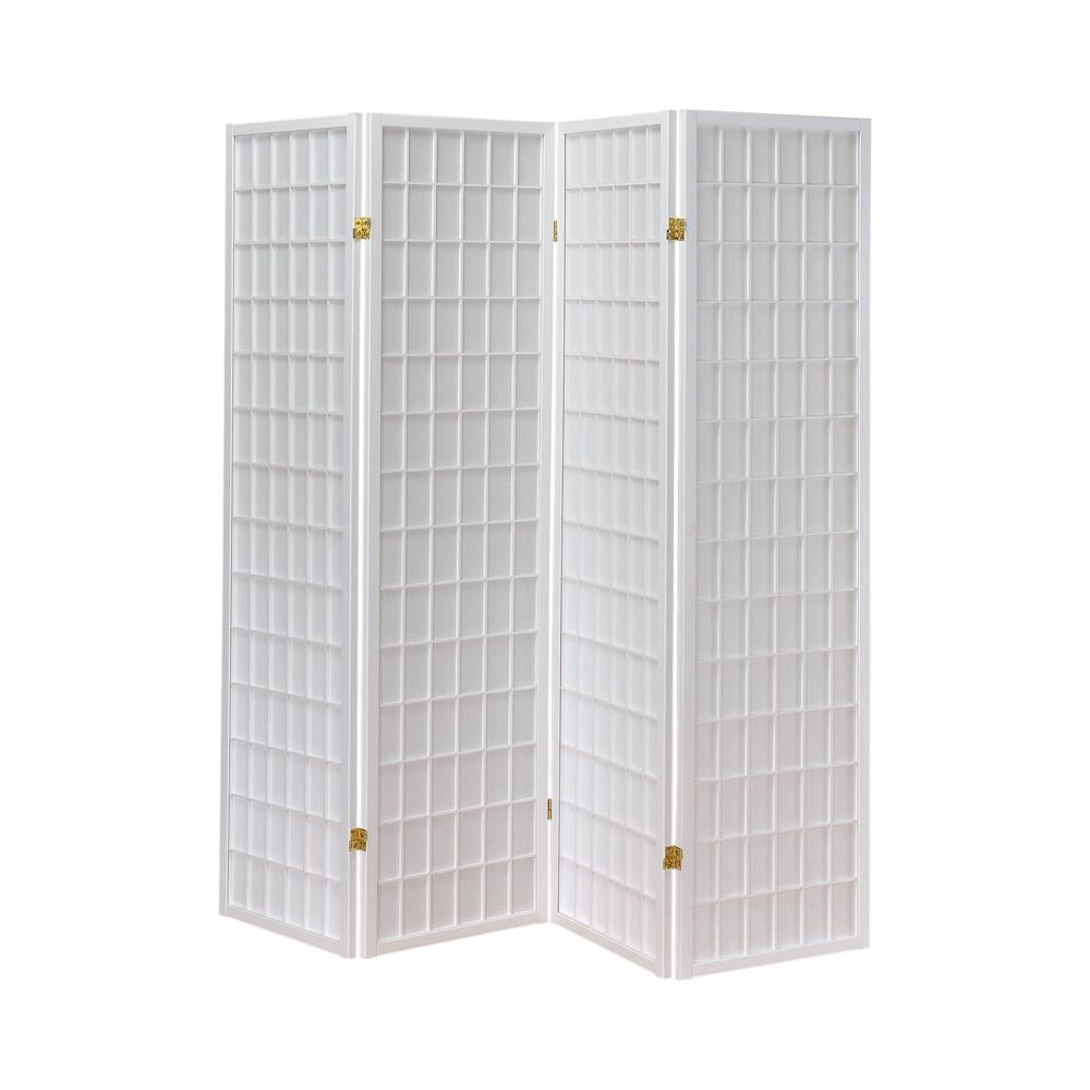 Roberto 4-Panel Folding Screen White