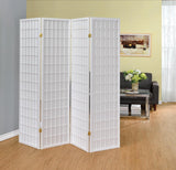 Roberto 4-Panel Folding Screen White