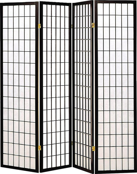 Roberto Black/White 4-Panel Folding Screen by Coaster at Eve Furniture