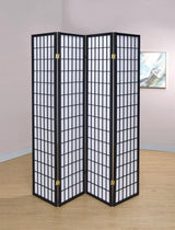 Roberto Black/White 4-Panel Folding Screen by Coaster at Eve Furniture