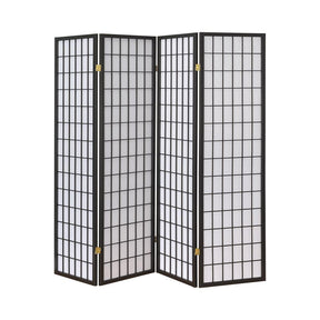Roberto Dark Gray/White 4-Panel Folding Screen by Coaster at Eve Furniture