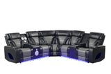 Robin Black Leather Power Reclining Sectional by New Era Innovations at Eve Furniture