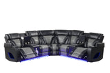 Robin Black Leather Power Reclining Sectional by New Era Innovations at Eve Furniture