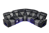 Robin Black Leather Power Reclining Sectional by New Era Innovations at Eve Furniture