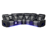 Robin Black Leather Power Reclining Sectional [Special Price] by New Era Innovations at Eve Furniture