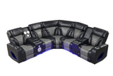 Robin Black Leather Power Reclining Sectional [Special Price] by New Era Innovations at Eve Furniture