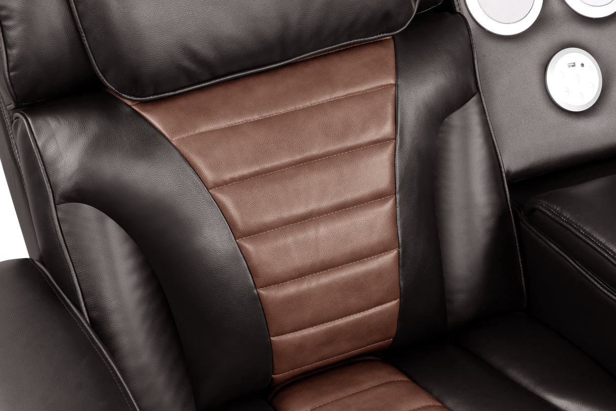 Robin Brown Leather Power Reclining Sectional [Special Price] by New Era Innovations at Eve Furniture