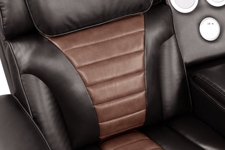 Robin Brown Leather Power Reclining Sectional [Special Price] by New Era Innovations at Eve Furniture