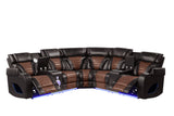 Robin Brown Leather Power Reclining Sectional [Special Price] by New Era Innovations at Eve Furniture
