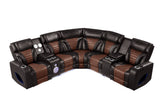 Robin Brown Leather Power Reclining Sectional [Special Price] by New Era Innovations at Eve Furniture