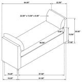 Robin Brown Upholstered Accent Bench with Raised Arms and Pillows by Coaster at Eve Furniture