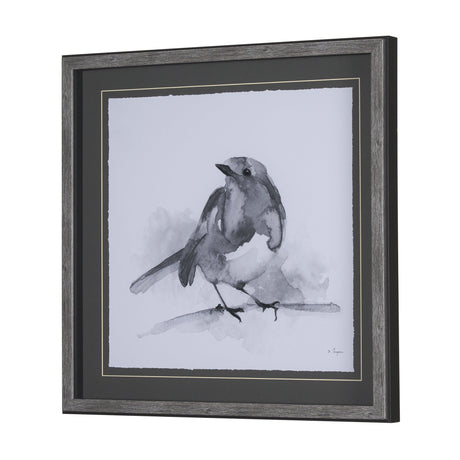 Robin BW I by Mercana Studio a Hand Embellished Textured Framed Art Print Matted under Glass by Mercana at Eve Furniture