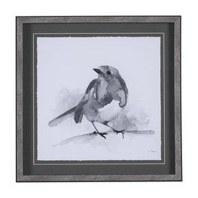 Robin BW I by Mercana Studio a Hand Embellished Textured Framed Art Print Matted under Glass by Mercana at Eve Furniture