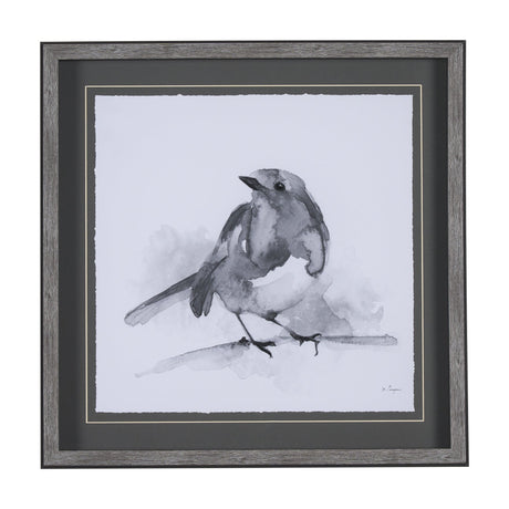 Robin BW I by Mercana Studio a Hand Embellished Textured Framed Art Print Matted under Glass by Mercana at Eve Furniture