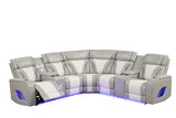 Robin Grey Leather Power Reclining Sectional by New Era Innovations at Eve Furniture