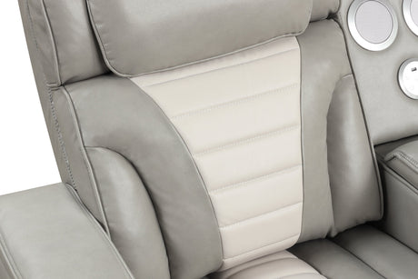 Robin Grey Leather Power Reclining Sectional by New Era Innovations at Eve Furniture