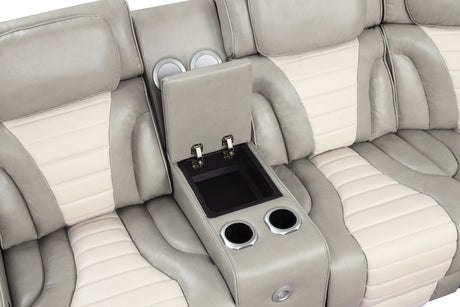 Robin Grey Leather Power Reclining Sectional by New Era Innovations at Eve Furniture