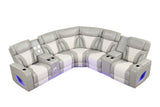 Robin Grey Leather Power Reclining Sectional by New Era Innovations at Eve Furniture