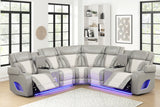 Robin Grey Leather Power Reclining Sectional by New Era Innovations at Eve Furniture