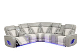 Robin Grey Leather Power Reclining Sectional [Special Price] by New Era Innovations at Eve Furniture