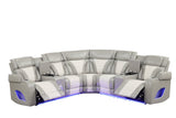 Robin Grey Leather Power Reclining Sectional [Special Price] by New Era Innovations at Eve Furniture