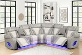 Robin Grey Leather Power Reclining Sectional [Special Price] by New Era Innovations at Eve Furniture