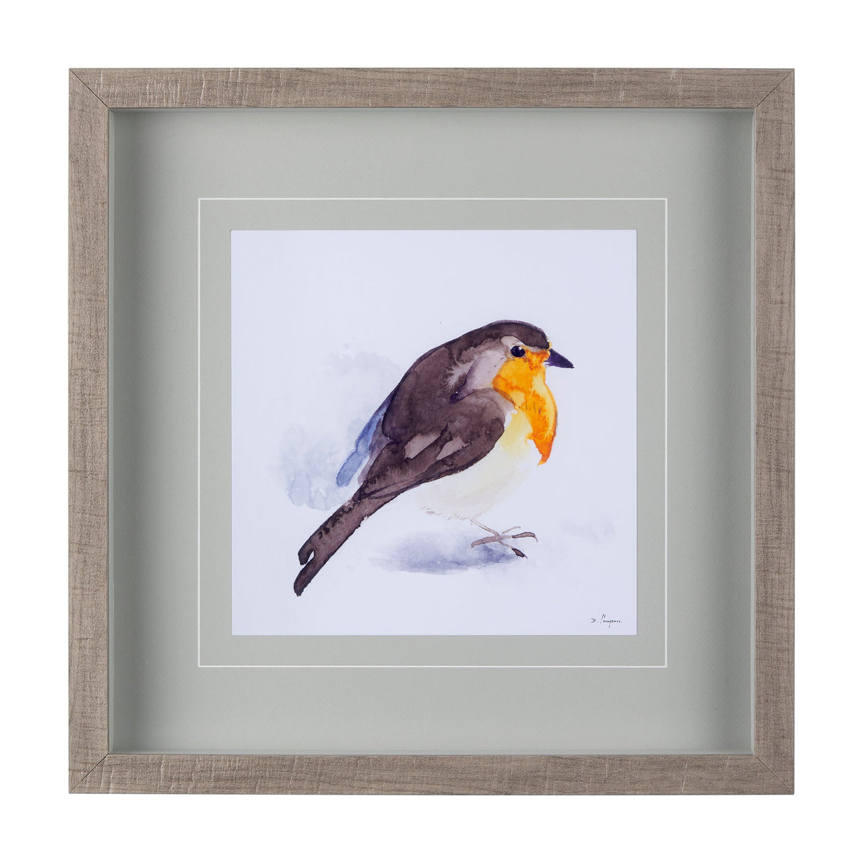 Robin II by Mercana Studio a Hand Embellished Textured Framed Art Print Matted under Glass by Mercana at Eve Furniture