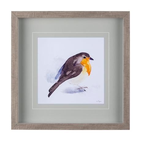 Robin II by Mercana Studio a Hand Embellished Textured Framed Art Print Matted under Glass by Mercana at Eve Furniture