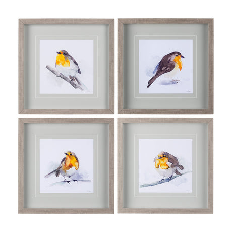 Robin IV by Mercana Studio a Hand Embellished Textured Framed Art Print Matted under Glass by Mercana at Eve Furniture