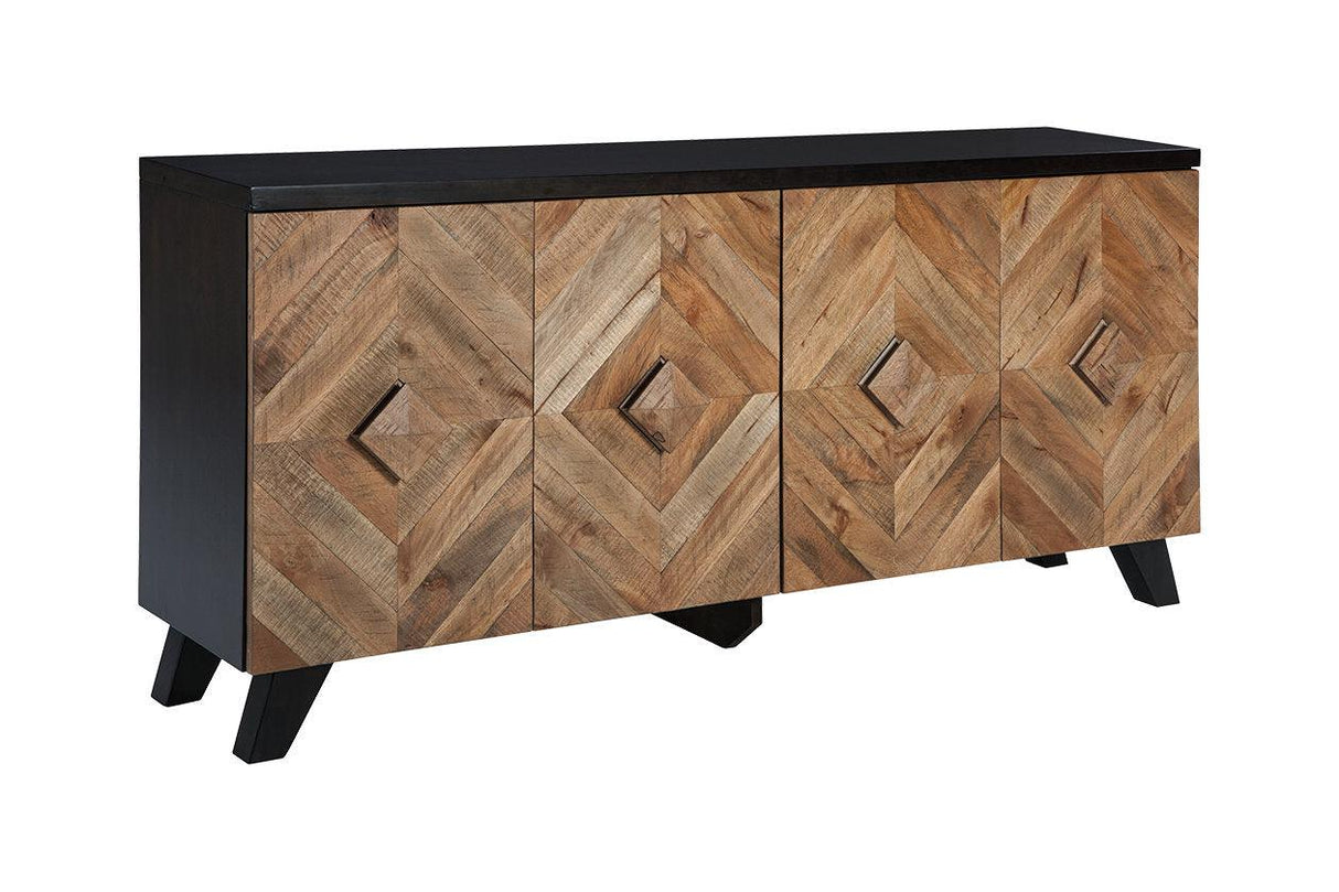 Robin Ridge Two-tone Brown Accent Cabinet by Ashley at Eve Furniture