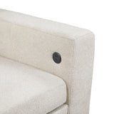 Robinson Beige Loveseat with Pull-out Bed, Shelves and Charging Ports by Homelegance at Eve Furniture