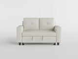 Robinson Beige Loveseat with Pull-out Bed, Shelves and Charging Ports by Homelegance at Eve Furniture