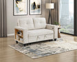 Robinson Beige Loveseat with Pull-out Bed, Shelves and Charging Ports by Homelegance at Eve Furniture
