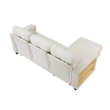 Robinson Beige Sectional with Reversible Chaise, Pull-out Bed, Shelves and Charging Ports by Homelegance at Eve Furniture