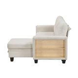 Robinson Beige Sectional with Reversible Chaise, Pull-out Bed, Shelves and Charging Ports by Homelegance at Eve Furniture