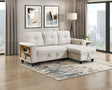 Robinson Beige Sectional with Reversible Chaise, Pull-out Bed, Shelves and Charging Ports by Homelegance at Eve Furniture