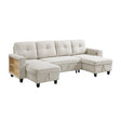 Robinson Beige Sectional with Two Chaises, Pull-out Bed, Shelves and Charging Ports by Homelegance at Eve Furniture