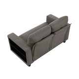 Robinson Dark Brown Loveseat with Pull-out Bed, Shelves and Charging Ports by Homelegance at Eve Furniture