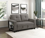 Robinson Dark Brown Loveseat with Pull-out Bed, Shelves and Charging Ports by Homelegance at Eve Furniture