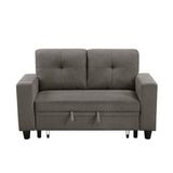 Robinson Dark Brown Loveseat with Pull-out Bed, Shelves and Charging Ports by Homelegance at Eve Furniture