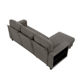 Robinson Dark Brown Sectional with Reversible Chaise, Pull-out Bed, Shelves and Charging Ports by Homelegance at Eve Furniture